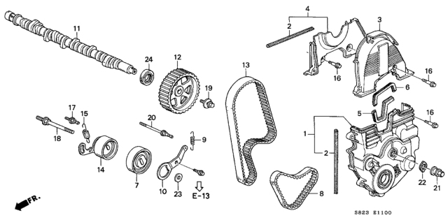2002 Honda Accord Belt, Timing (112Ru24 A-555) Diagram for 14400-PAA-A02