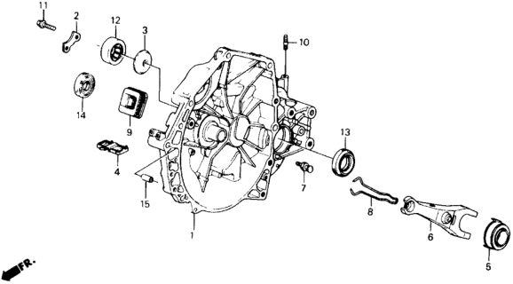 1988 Honda Prelude Bearing, Clutch Release Diagram for 22810-PG2-000