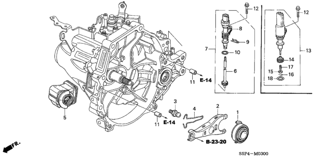 2003 Honda Civic Bearing, Clutch Release (Fujikoshi) Diagram for 22810-PLW-003