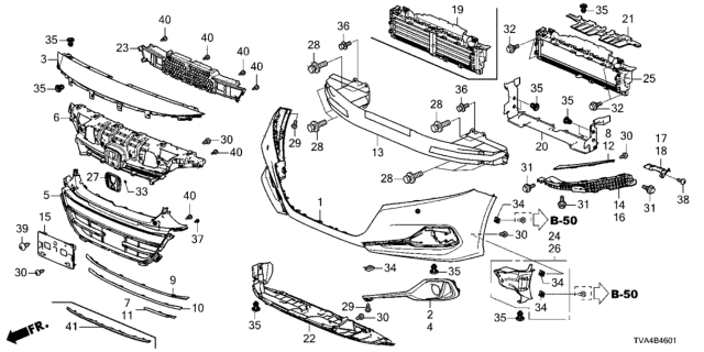 2021 Honda Accord W-FACE, FR- BUMPER Diagram for 04711-TVA-F00ZZ