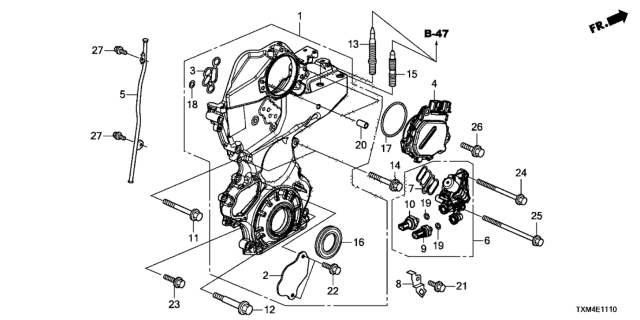 2021 Honda Insight O-Ring, 15X2.5 Diagram for 91309-5R0-003