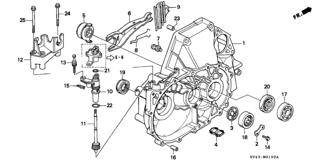 1994 Honda Accord Fork, Clutch Release Diagram for 22821-P0S-000