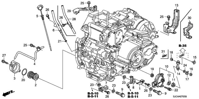 2007 Honda Ridgeline Sensor Assembly, Position Diagram for 28900-RJF-003