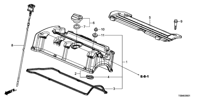 2015 Honda Civic Gasket, Head Cover Diagram for 12341-R40-A00
