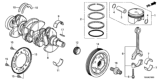 Diagram for Honda Piston Rings - 13011-59B-014