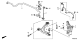 Diagram for Honda Control Arm - 51350-TK8-A01