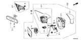 Diagram for Honda Accord Car Mirror - 76253-T2F-A01