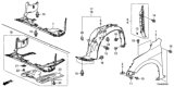 Diagram for Honda Accord Wheelhouse - 74150-T2A-A00
