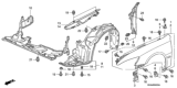 Diagram for Honda Accord Wheelhouse - 74101-SDA-A00
