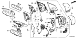 Diagram for Honda CR-V Hybrid Mirror Cover - 76201-T1W-A01ZE