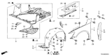Diagram for Honda Accord Wheelhouse - 74100-TVA-A00