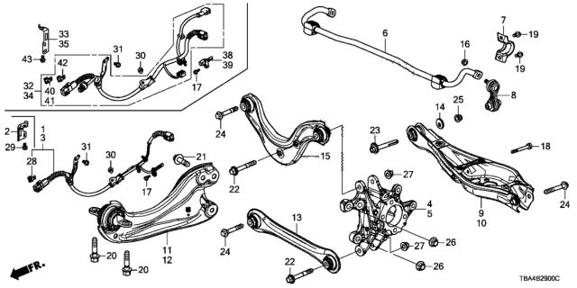 2017 Honda Civic Arm Complete, Lower B R Diagram for 52350-TBA-A01