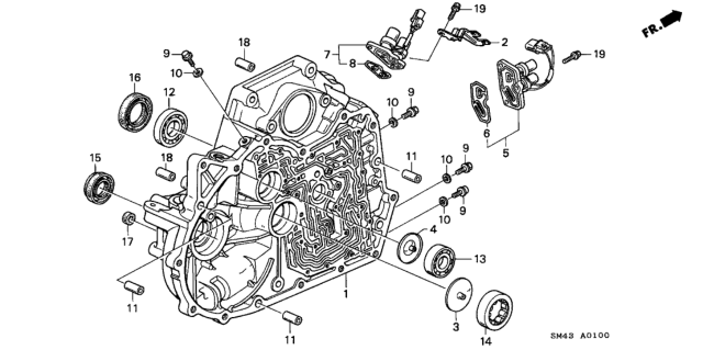 1990 Honda Accord Case, Torque Converter Diagram for 21111-PX4-010