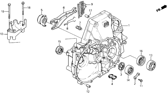 1994 Honda Prelude Case, Clutch Diagram for 21000-P16-000