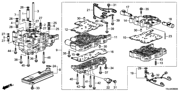 2013 Honda Accord Kit, Valve Body As Diagram for 06270-5C4-315