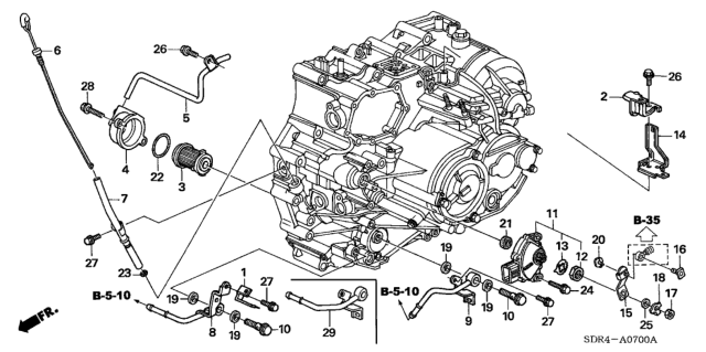 2005 Honda Accord Hybrid Sensor Assembly, Position Diagram for 28900-RJB-043