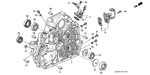 1996 Honda Accord Case, Torque Converter Diagram for 21111-P0Y-000
