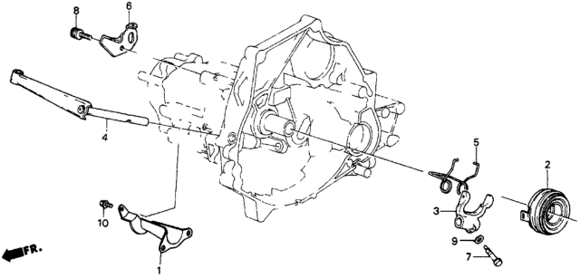 1986 Honda CRX Fork, Clutch Release Diagram for 22821-PL0-010