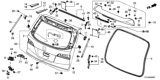 Diagram for Honda Passport Tailgate Latch - 74800-TRN-H01