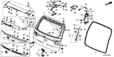 Diagram for Honda Tailgate Lift Support - 74820-THR-A01