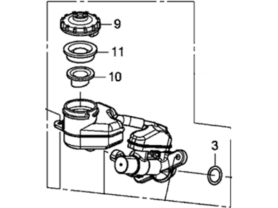 Honda Brake Master Cylinder Reservoir - 46100-T0A-A02