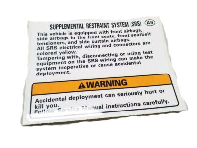 Honda 77871-SDA-A90 Label, Warning (SRS)