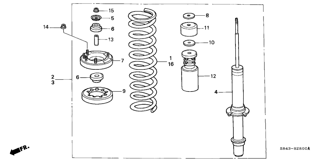 Honda 51601-S84-A06 Shock Absorber Assembly, Right Front