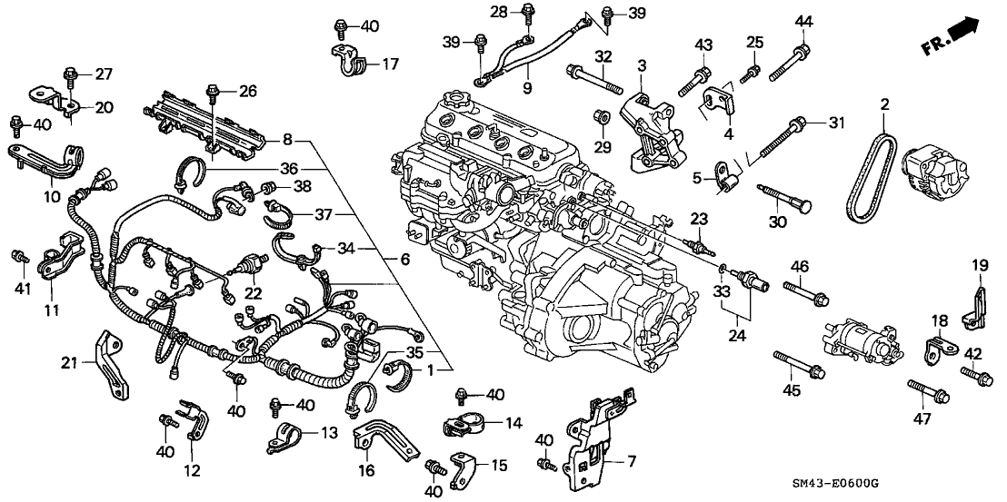 Honda 32110-PT6-A50 Wire Harness, Engine