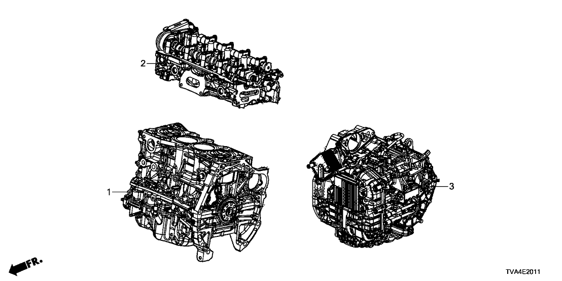 Honda 20021-6B8-A56 Transmission Assembly, Bare
