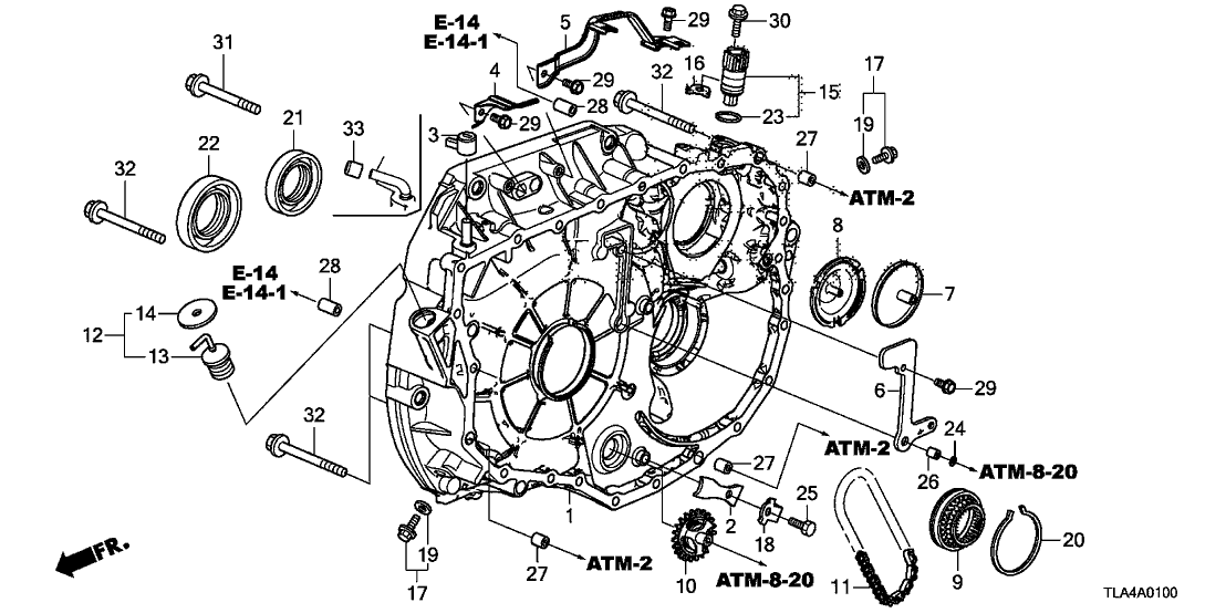 Honda 21110-5RJ-000 Case, Torque Converter