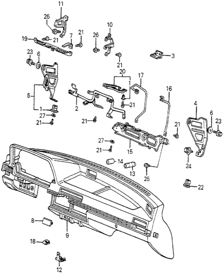 Honda 66145-SA5-670 Bracket, L. Instrument Side