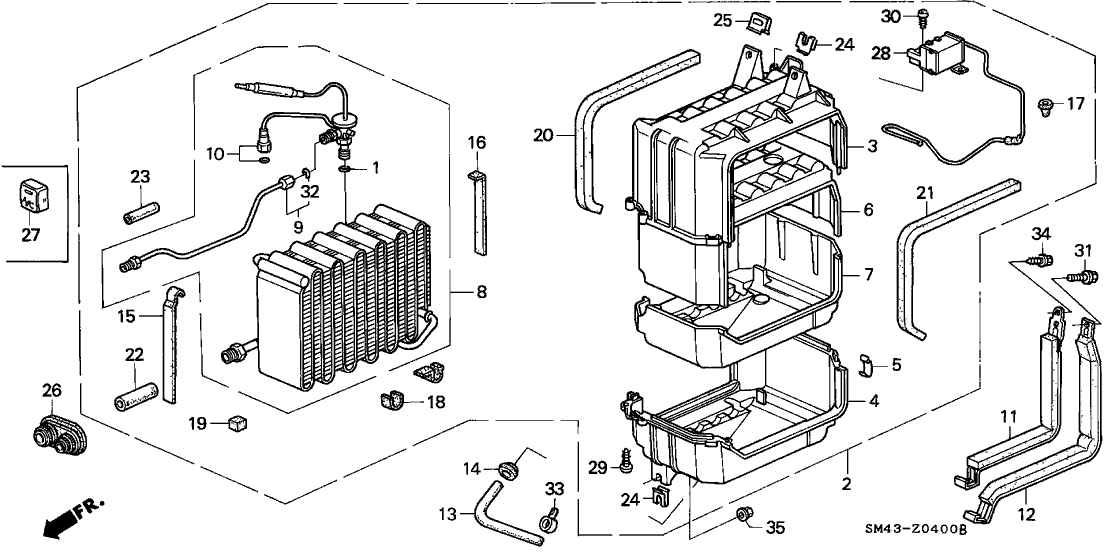 Honda 80202-SM4-A02 Case, Evaporator (Lower)