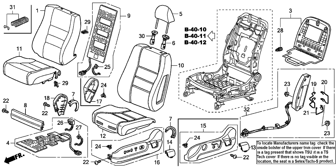Honda 81134-TA5-A71 Heater, Front Cushion