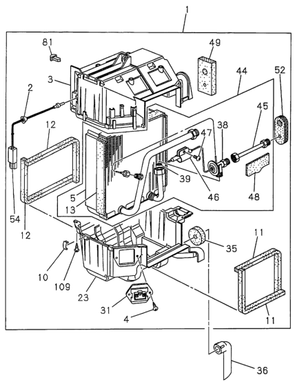 Honda 8-97167-819-0 Evaporator Assembly Air Conditioner (Manual Control)
