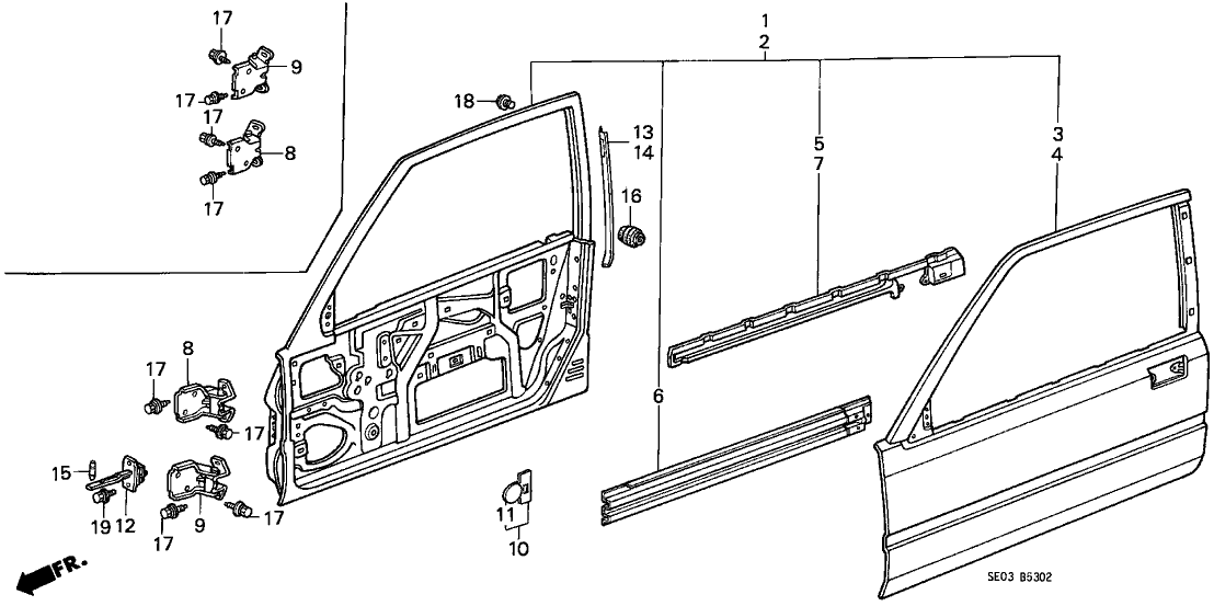 Honda 67010-SE0-A01ZZ Panel, R. Door
