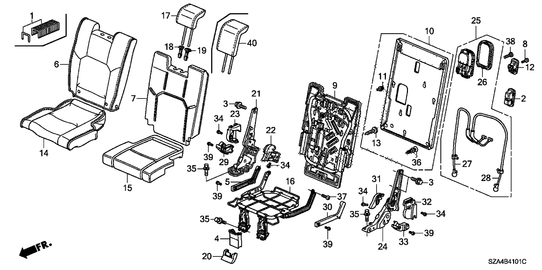 Honda 82220-SZA-A01 Adjuster, R. RR. Seat Reclining (Outer)