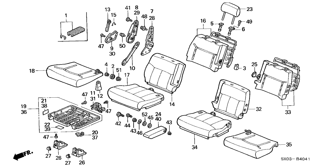 Honda 81339-SX0-A20 Label, R. Middle Seat Cushion (Lower)