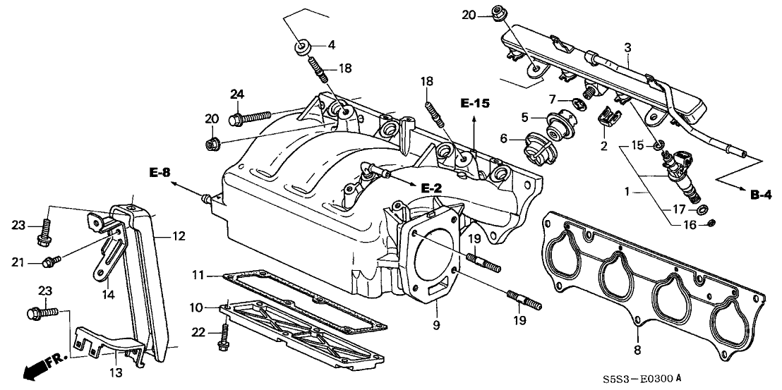 Honda 17101-PRB-A00 Cover, In. Manifold