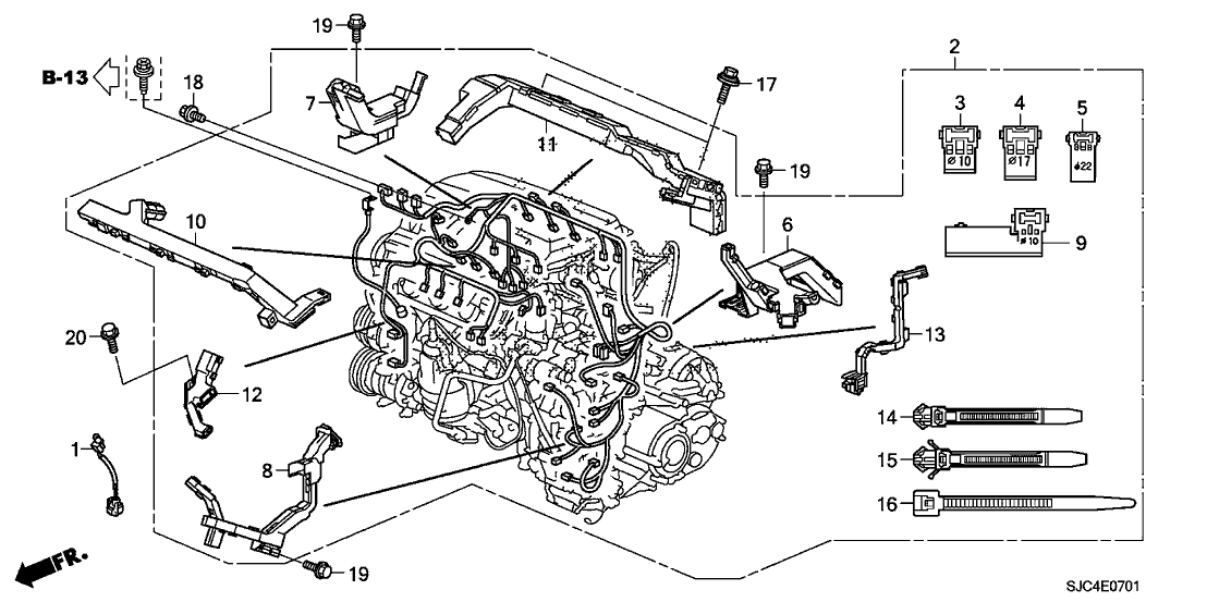 Honda 32110-RJE-A60 Wire Harness, Engine