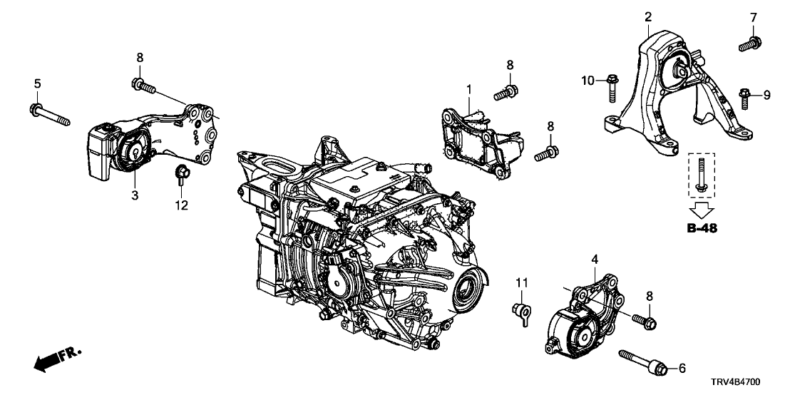 Honda 50810-TRV-A01 Mounting Rubber, Rear Motor