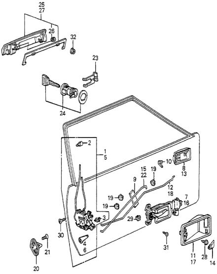 Honda 75536-SA5-013ZD Case, L. Inside Handle *NH67L* (DEW GRAY)
