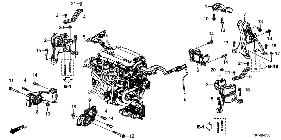 Honda 50850-TRT-A02 Mounting Rubber, Front Left Motor