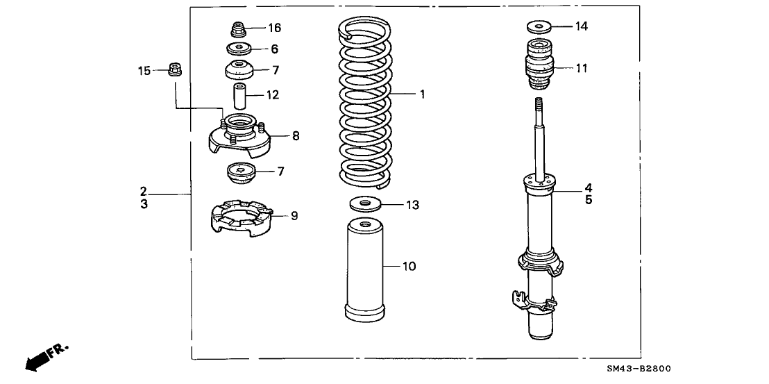 Honda 51601-SM4-024 Shock Absorber Assembly, Right Front