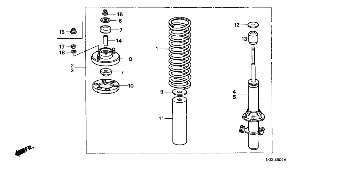 Honda 51601-SH3-004 Shock Absorber Assembly, Right Front (Showa)