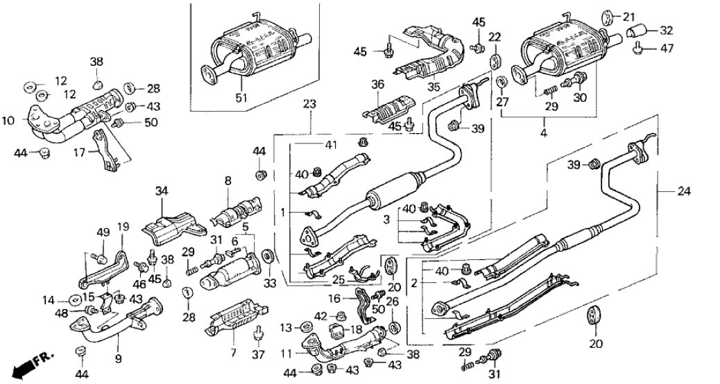 Honda 18021-SR3-A20 Insulator B Set, RR. Exhuast Pipe