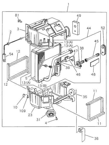 Honda 8-97046-486-1 Case, Evaporator (Lower)