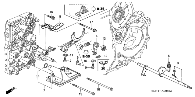 2003 Honda Accord Pin, Control Wire Diagram for 24414-PST-010