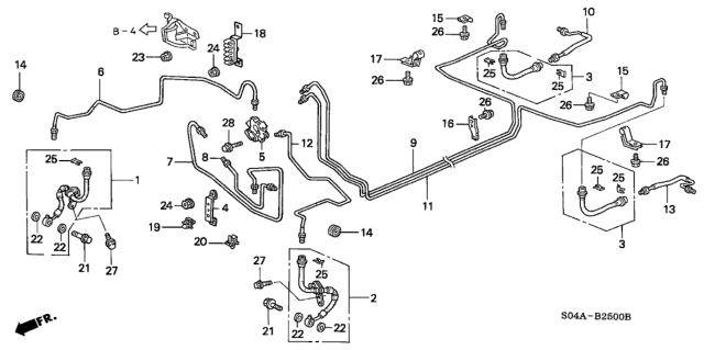 1998 Honda Civic Valve Assembly, Proportioning Diagram for 46210-S04-912