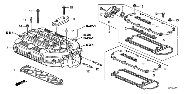 2010 Honda Accord Intake Manifold (V6) Diagram