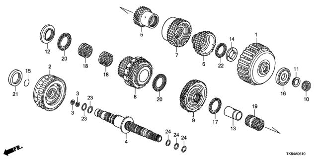 2013 Honda Odyssey AT Secondary Shaft - Clutch (Low/2nd) Diagram